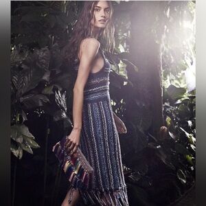 Crosby 10 Derek Lam Knitted Summer Fringe  Dress Size XS